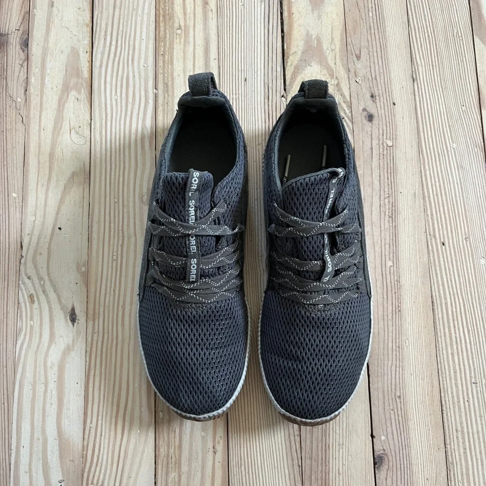 Sorel Out N About Plus Lace Waterproof Sneakers Grey Green NL3257-326 Womens‎ 8